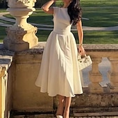 preiswerte Kleider-Retro Vintage 1950er Rockabilly Midlänge A-Linien-Kleid Ausgestelltes Kleid A-Linie Kostüm Damen Urlaub Heimkehr Party &amp; Abend Erwachsene Kleid Frühling &amp; Sommer