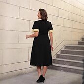 levne Šaty-Retro 50. léta Rockabilly Polední Koktejlky Šaty na šaty Flare šaty Větší velikosti A-Linie Do V Dámské Dovolená Maturita Párty a večer Dospělí Šaty Jaro léto