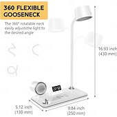 cheap Desk Lamps-LED Desk Lamps for Home Office Wireless Charger Small Desk Lamp with Bluetooth Touch lamps for nightstand Reading Night Light with Clock Dimmable Side Table Lamp for College Dorm Room Bedroom