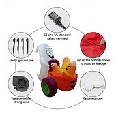 economico Halloween-Gonfiabile fantasma di Halloween da 5 piedi che spinge una carrozza di zucche con caramelle, decorazione da giardino gonfiabile con LED integrati per feste di Halloween all&#039;aperto, al chiuso, in