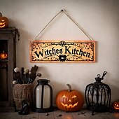 お買い得  ハロウィンの吊るし飾りとテーブルトップ装飾-ハロウィーンの木製吊り下げ看板、屋内と屋外のハロウィーンパーティーの装飾のための不気味な雰囲気の壁とドアの装飾