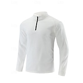 abordables Camisetas y Tops de Correr-Hombre Camisa de entrenamiento Top para correr Cremallera de un cuarto Manga Larga Camiseta Otoño UPF 50 Secado rápido Ligero Dispersor de humedad Pesca Senderismo Corriendo Ropa de deporte Ropa de