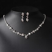 cheap Jewelry Sets-Bridal Jewelry Sets 1 set Imitation Diamond Alloy 1 Necklace Earrings Women's Artistic Trendy Jewelry Set For Wedding Holiday Festival