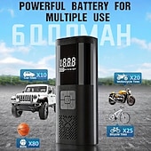 cheap Inflatable Pump-Tire Inflator Portable Air Compressor 150PSI Car Tire Air Pump with Tire Pressure Gauge LED 3x Fast One Click Intelligent Cordless Tire Air Pump Suitable for Cars Motorcycles Bicycles Balls Et