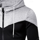 cheap Basic Hoodies-Men&#039;s Hoodie Full Zip Hoodie White Burgundy Navy Blue Gray Hooded Plain Patchwork Color Block Sports &amp; Outdoor Casual Daily Streetwear Cool Designer Spring &amp;  Fall Clothing Apparel Hoodies