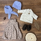preiswerte Puppenbekleidungs- und Zubehörsets-Waldorfpuppe Wechselkleidung Materialtasche Persönlichkeitsset Waldorf handgemachte Muppetpuppe für Weihnachtsgeschenke