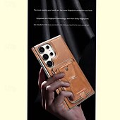 cheap Samsung Cases-Phone Case For Samsung Galaxy S25 S25 Plus S25 Ultra S24 S24 Ultra Plus S23 Ultra Plus Back Cover with Stand Holder Card Slot Shockproof Retro TPU PU Leather