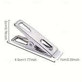 billige Lagring og oppbevaring-100 stk. klesklyper i rustfritt stål, sklisikre, vindtette klesklyper i metall, slitesterke rustbestandige klesklyper for innendørs bruk &amp;utendørs bruk, sokkeorganiseringsknagger med sterkt grep