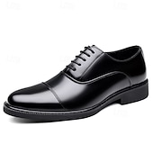 economico Formale-scarpe eleganti oxford marroni da uomo – design classico con punta a punta per lavoro, ufficio ed eventi formali