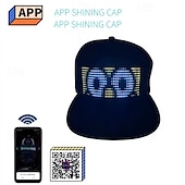 abordables appareils électroménagers-Casquette intelligente Bluetooth multilingue à LED, chapeau Bluetooth personnalisé, application mobile, contrôle, édition, affichage LED, chapeau, lampe LED, mot