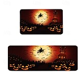 billige Tepper og matter og tepper-halloween &amp;Thanksgiving sklisikker kjøkkenmatte - flekkbestandig krystallfløyelsteppe til badet &amp;døråpning