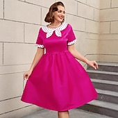 levne Šaty-Retro 50. léta Rockabilly Polední Šaty na šaty Flare šaty Větší velikosti Puntíkované A-Linie Dámské Dovolená Maturita Párty a večer Dospělí Šaty Jaro léto