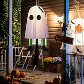 お買い得  ハロウィン室内-ハロウィンゴースト吊り下げゴースト屋内および屋外ポーチツリー中庭ガーデンテラス装飾ライト3照明モード風景ライト1個