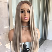 economico Parrucche lace front capelli veri-Capelli umani 13x6 Fronte in Pizzo 13x4 Fronte in Pizzo Parrucca Riga Libera Capelli brasiliani Liscio Marrone Chiaro Multicolore Parrucca 130% 150% 180% Densità dei capelli con Capelli di Bambino