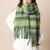 economico Scialli e stole da donna-Per donna Sciarpa rettangolare Sciarpe da donna Streetwear Quotidiano Data Nero Arancione Sciarpa Plaid