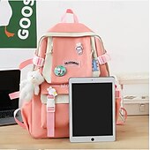 abordables Sacs à dos pour Enfants et Adolescents-Ensemble de sac à dos vert 5 en 1 pour filles avec de jolis accessoires – sac d&#039;école léger avec fourre-tout, trousse et pochette à cordon pour les adolescentes et un usage quotidien