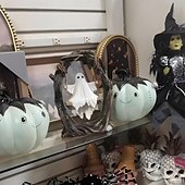 Недорогие Хэллоуинские висячие и настольные украшения-Фигурка-качели на Хэллоуин, качающаяся тень, привидение на качелях из дерева, забавное украшение в виде привидения из смолы для рабочего стола, книжной полки, сада &amp;украшение патио