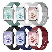 abordables Bracelets Apple Watch-6 Trousses Bracelet Sport Compatible avec Bracelet Apple Watch 38mm 40mm 41mm 42mm 44mm 45mm 49mm Mignon Silicone Bracelet de remplacement pour iwatch Ultra 2 Série 9 8 7 SE 6 5 4 3 2 1