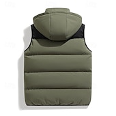 preiswerte Westen-Herren Wanderweste Pufferweste Ärmellos Weste Außen Thermowarm Winter Reißverschluss Tasche Polyester Schwarz Grün Khaki Jagd Angeln Klettern