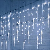 お買い得  デコレーション＆ナイトライト-クリスマスライト LED バタフライ/アイスコーン/ペンタグラム/クリスマスツリー/スノーフレークカーテン つららフェアリー キャンプストリングライト ガーランド 屋外用 家庭用 新年パーティー装飾 1個