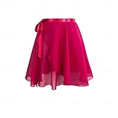 voordelige Balletkleding-Volwassen balletdansrok, elastische taille chiffon halve rok met lintstrik, ideaal voor de training &amp;balletopleiding