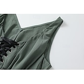 preiswerte Ausgefallene Kleider-Damen Minikleid Unterkleid Boho-Kleid Westernkleid Mode Klassisch Outdoor Ferien Ausgehen Normale Passform Einfach Ärmellos Spaghettiträger Dunkelgrün Sommer
