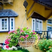 abordables Decoración del patio-Paquete de 3 colgadores de poleas para plantas, ajustables, resistentes y retráctiles, para jardín interior y exterior, cestas colgantes, jardineras y comederos para pájaros.