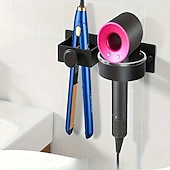 preiswerte Aufbewahrung &amp; Organisation-Wandmontierter Organizer für Haarwerkzeuge, Badezimmer-Aufbewahrungshalter ohne Bohren für Haartrockner und Glätteisen &amp;Lockenstab, leichter 300 g Haar-Accessoire-Ständer mit Handtuchhaken, passt zu