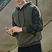 billige 3d-hettegensere for menn-Herre Hattetrøje Svart Militærgrønn Kakifarget Med hette Kamuflasje Lomme Sport &amp; Utendørs Daglig Ferie Polyester Gatemote Grunnleggende Fritid Vår Høst Klær Gensere Gensere