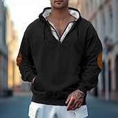 economico felpe con cappuccio da uomo di base-Per uomo Felpa con cappuccio e zip Felpa con cappuccio Felpa con zip Nero Verde militare Blu marino Grigio Con Cappuccio Semplice Con zip Tasca Frontale Zip a un quarto Tattico Sport &amp; Outdoor Casuale