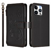 お買い得  iPhone用ケース-電話 ケース 用途 iPhone 16 Pro Max プラス iPhone 16 iPhone 15 14 Pro Max Plus iPhone 16e iPhone 13 Pro Max Mini iPhone 13 Mini バックカバー スタンド付き 全身保護 リストストラップ付き レトロ風 TPU PUレザー