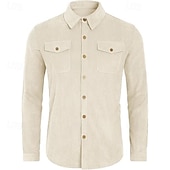preiswerte Herrenjacken &amp; Herrenmäntel-Herren Leichte Jacke Cordjacke Cargo-Jacke Freizeitjacke Urlaub Täglich Tasche Frühling Herbst Einfach Mode Klassisch Revers Regulär Schwarz Marineblau Braun Beige Grau Jacken