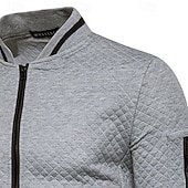 economico Felpe di base-Per uomo Maglia Felpa con zip intera Blu marino Grigio chiaro Con Cappuccio Semplice Testurizzato Casuale Quotidiano Sport &amp; Outdoor Streetwear Cool Abbigliamento Sportivo Primavera &amp; Autunno