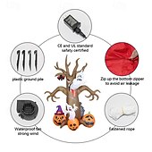 baratos Halloween-Árvore morta inflável de Halloween de 8 pés para áreas externas com fantasma e abóbora, decorações de quintal infláveis de Halloween com luzes LED, árvore inflável de Halloween, decoração de Halloween