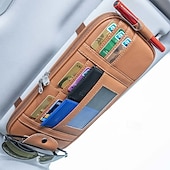economico Organizzazione spazi-Borsa portaoggetti per visiera parasole per auto, custodia multifunzionale per visiera parasole con porta carte, tasca porta documenti, passante per penna, custodia per CD per accessori interni auto