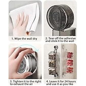 cheap Kitchen Storage-Suction Cup Wall Mounted Organizer Basket, Rotating Drill-Free Kitchen Storage Rack for Garlic Ginger Spice, Bathroom Hanging Storage Bin for Shower and Toiletries