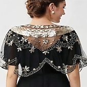 abordables Cape Châle-Écharpe Femme Élégant Protection solaire Manche Courte Dentelle Boléros de Mariage Avec Perlage Pour Mariage Été