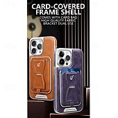 billige iPhone-etuier-telefon Etui Til iPhone 16 Pro Max Plus iPhone 16 iPhone 15 Pro Max Plus iPhone 15 iPhone 14 Pro Max Plus iPhone 13 Pro Max Mini Bakdeksel med stativ Kortspor Støtsikker Kontor / Bedrift TPU PU lær