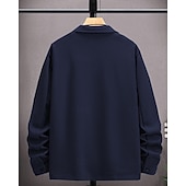 abordables Manteaux &amp; vestes-Homme Veste Légère Chemise Veste Veste Décontractée Chemise Vacances Quotidien Respirant Avec Poches Printemps Automne Uni Mode Classique Revers Régulier Noir bleu marine Kaki Gris Claire Vert