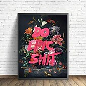 billiga Tryck-tryckmålning 1 st oramad kanvas väggkonst &#039;do epic shit&#039; poster estetisk heminredning idealisk present till vänner perfekt för vardagsrum sovrum kontor bar väggdekor perfekt för rumsinredning