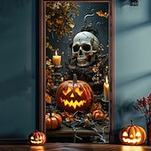 halpa Halloween-oviverhot-Helloween Ovien Peitteet Ovi Luuranko Kurpitsa Gobeliini Ovisuoja Taustakoriste Ovi Banneri Etuoveen Maalaistalon Loma Juhla Sisä- ja Ulkosisustus Tarvikkeet