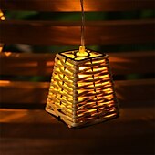 cheap LED String Lights-Rattan Decorative String Lights Boho String Lights with 20 Mini Bulbs  Weatherproof Lantern Style Patio Lights for Indoor/Outdoor Home Decor Pergola Porch Party and Backyard