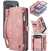 お買い得  その他のスマホケース-電話 ケース 用途 グーグル ピクセル9プロ ピクセル9プロXL ピクセル9 ピクセル9a ウォレットカードケース 取り外し可 ジッパ－ リストストラップ付き TPU PUレザー
