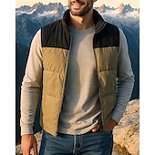 preiswerte Fleece &amp; 3 in 1 Jacken-Herren Fleeceweste Ärmellos Weste Außen Thermowarm Winter Vollreißverschluss Polyester Patchwork Schwarz Weiß Rosa Jagd Angeln Klettern