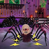 billige Halloween-Halloween ny krypende edderkopp elektrisk plysj edderkopp justerbare ledd induksjon elektrisk lysende lyd spøkelser