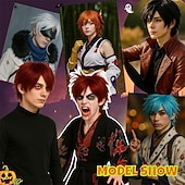 cheap Party Wigs-Anime Short Cosplay Wigs Halloween Party Spiky Layered Cosplay Wigs Synthetic Short Hair for Men &amp; Women Black Style