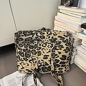 cheap College Backpacks-Leopard Print Corduroy Backpack for Girls – Y2K Aesthetic School Bag for Students, Daily Use &amp; Back to School Season