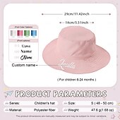 cheap Personalized Gifts-Personalized Name Kids Bucket Hat Custom Outdoor Gift, Embroidered Sun Hat with Custom Font and Color, Quick-Dry Breathable Cap for Ages 0-8, Wide Brim Sun Protection