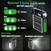 abordables Equipo de Camping-Kit de sistema generador solar portátil de 6000 mAh con batería de litio, luces LED, cargador USB, panel de carga solar para acampar al aire libre. &amp;uso doméstico