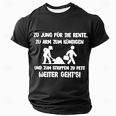tanie Zabavne koszulki męskie-Męskie Zabawny slang Niemiecki Podkoszulek Krótki rękaw Podkoszulek Druk 3D Półgolf Koszula Moda Codzienny Podstawowy Ulica Codzienny Czarny Czerwony Niebieski Lato Wiosna Na każdy sezon Odzież S M L